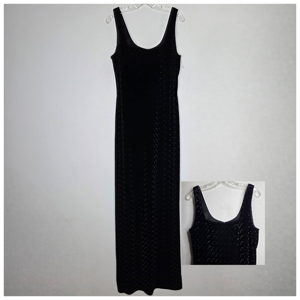 Tall Girl Canada 12 Velvet Whimsigoth Maxi Dress Black Textured Pattern Cocktail